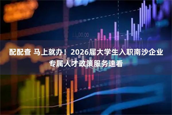 配配查 马上就办！2026届大学生入职南沙企业专属人才政策服务速看